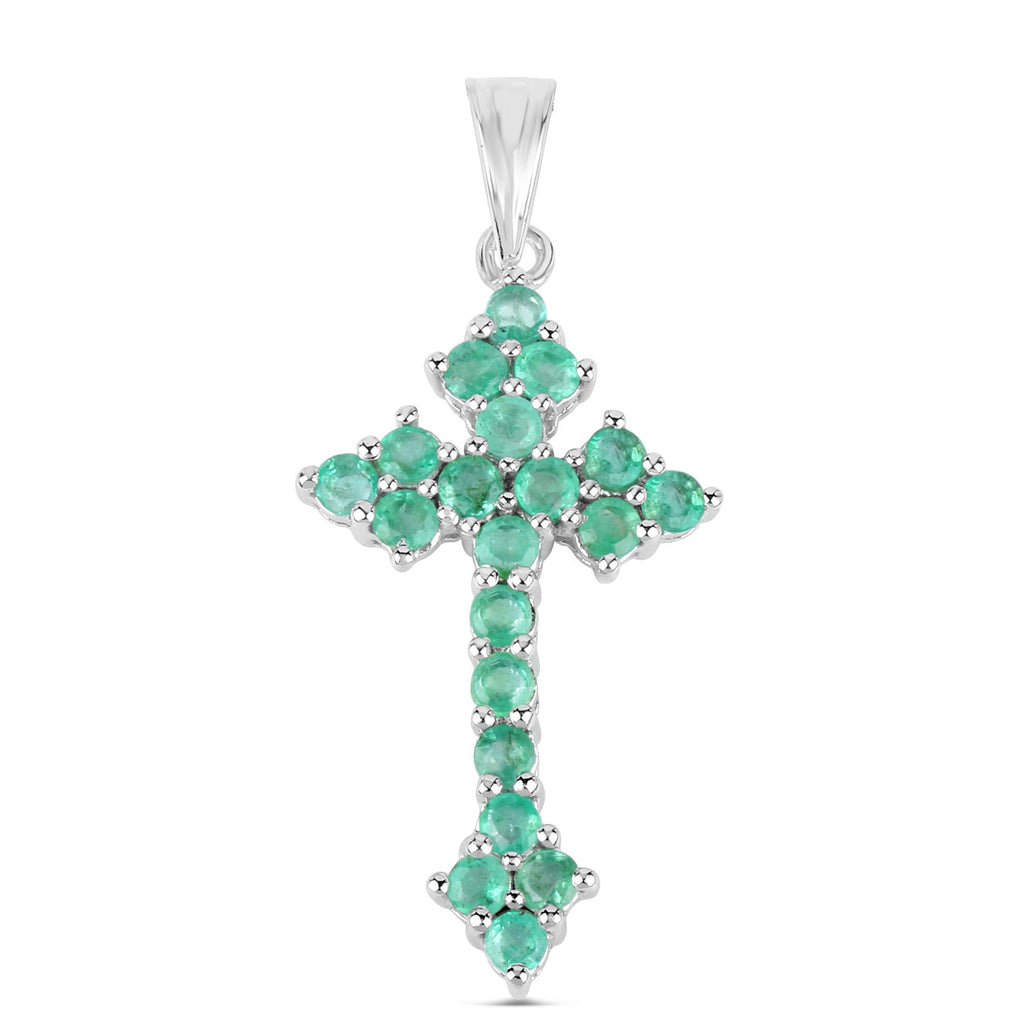 Zambian Emerald Pendant 1.98 Carats Sterling Silver