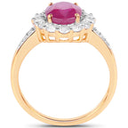 Ruby Ring With Diamonds 2.78 Carats 18K Yellow Gold