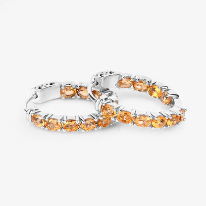 Citrine Earrings 3.18 Carats Sterling Silver