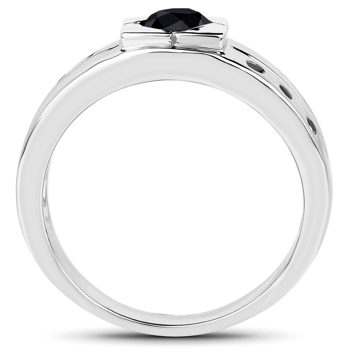 Black Diamond Ring 0.52 Carats Sterling Silver