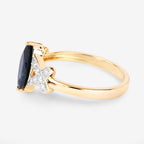 Blue Sapphire Ring With Diamonds 1.46 Carats 14K Yellow Gold