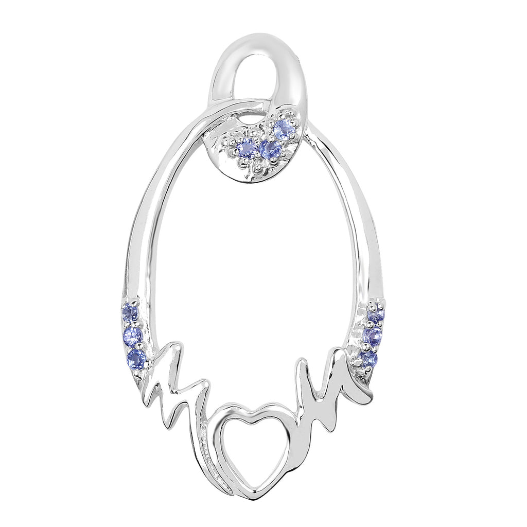 Tanzanite Mom Pendant 0.16 Carats Sterling Silver