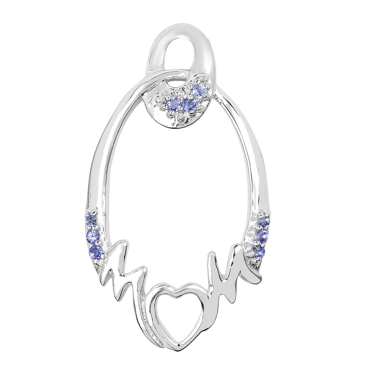Tanzanite Mom Pendant 0.16 Carats Sterling Silver