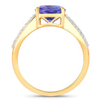 Tanzanite Ring With Diamonds 3.22 Carats 14K Yellow Gold