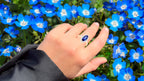 Tanzanite Cocktail Ring Diamond Halo 2.3 Carats Total 14K Gold