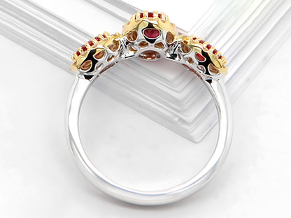 Ruby Ring With Diamonds 1.60 Carats 18K Gold