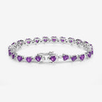 Amethyst Tennis Bracelet With Diamonds 9.98 Carats Sterling Silver