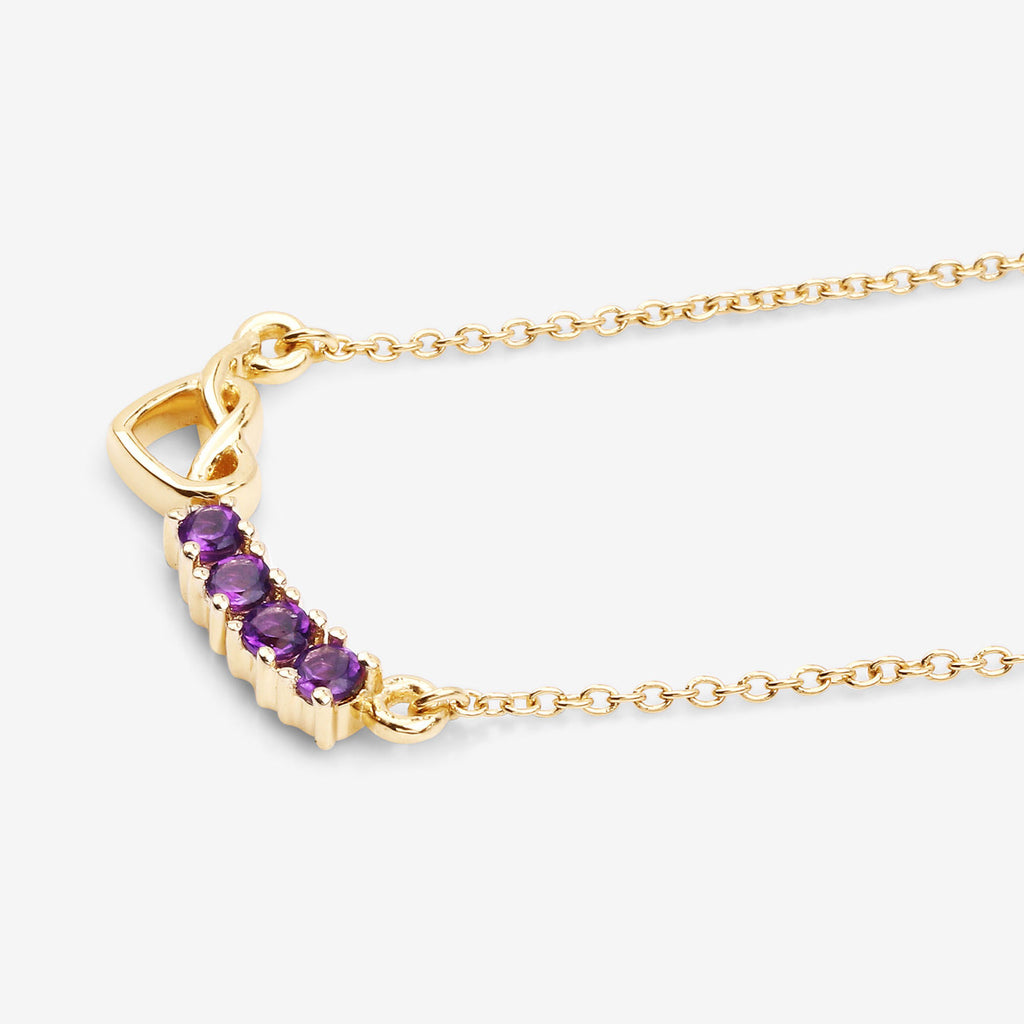 Amethyst Necklace 0.22 Carats Gold Plated Silver