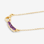 Amethyst Necklace 0.22 Carats Gold Plated Silver