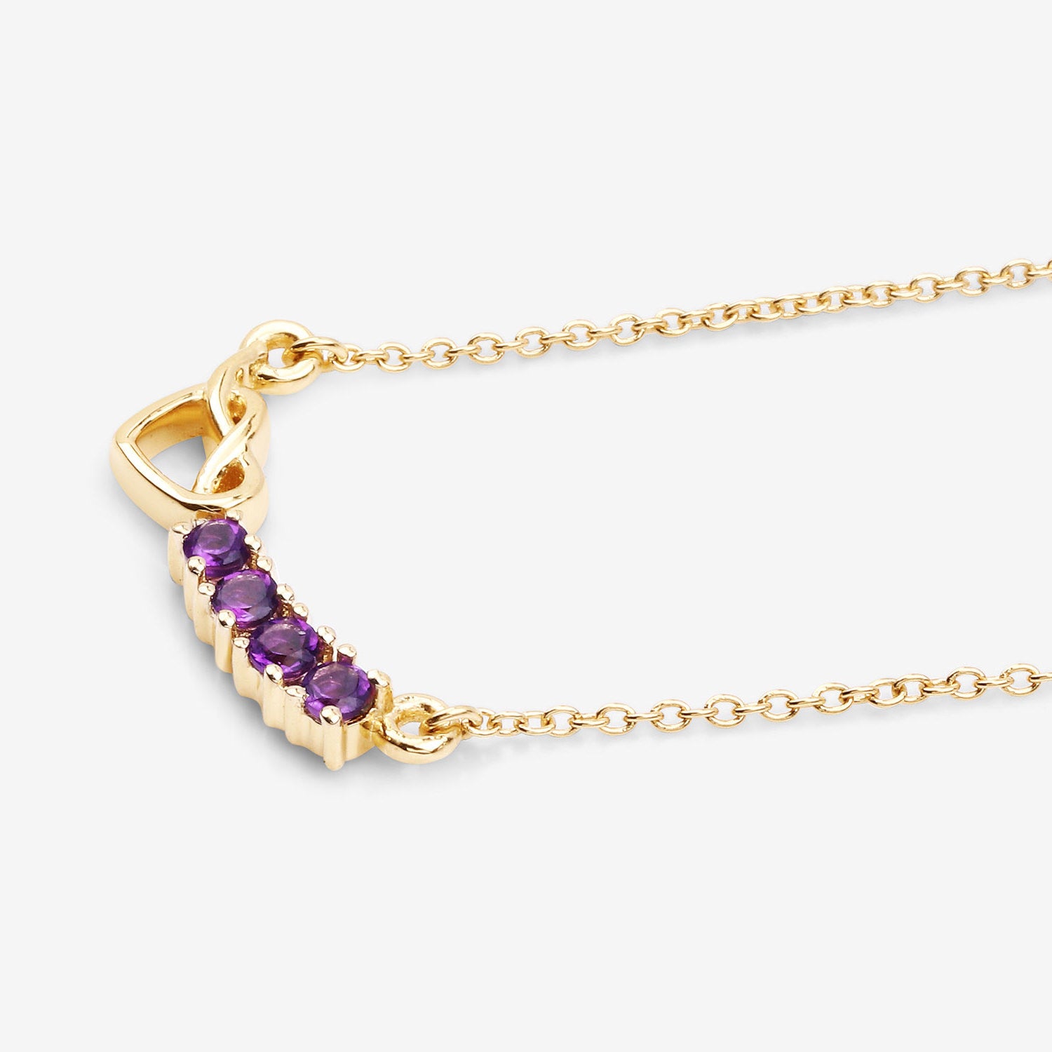 Amethyst Necklace 0.22 Carats Gold Plated Silver