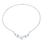 Blue Topaz Necklace 7.32 Carats Sterling Silver