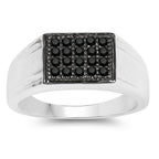 Black Diamond Ring 0.28 Carats Sterling Silver