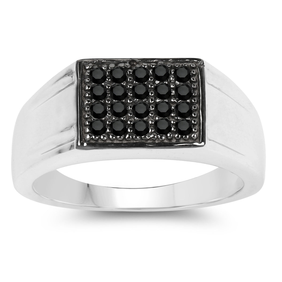Black Diamond Ring 0.28 Carats Sterling Silver