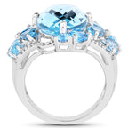 Multicolor Topaz Ring 9.34 Carats Sterling Silver