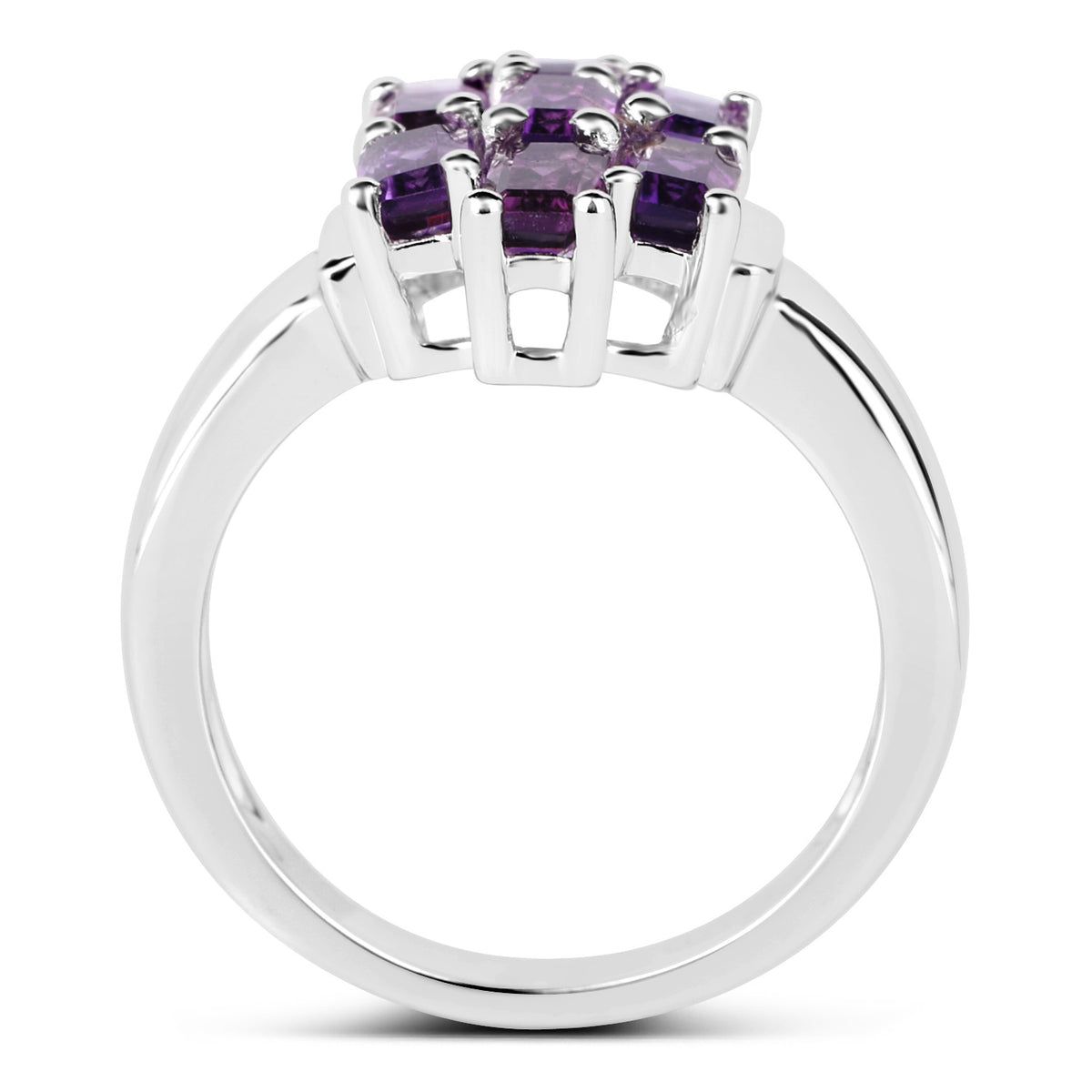 Amethyst Ring 2.78 Carats Sterling Silver