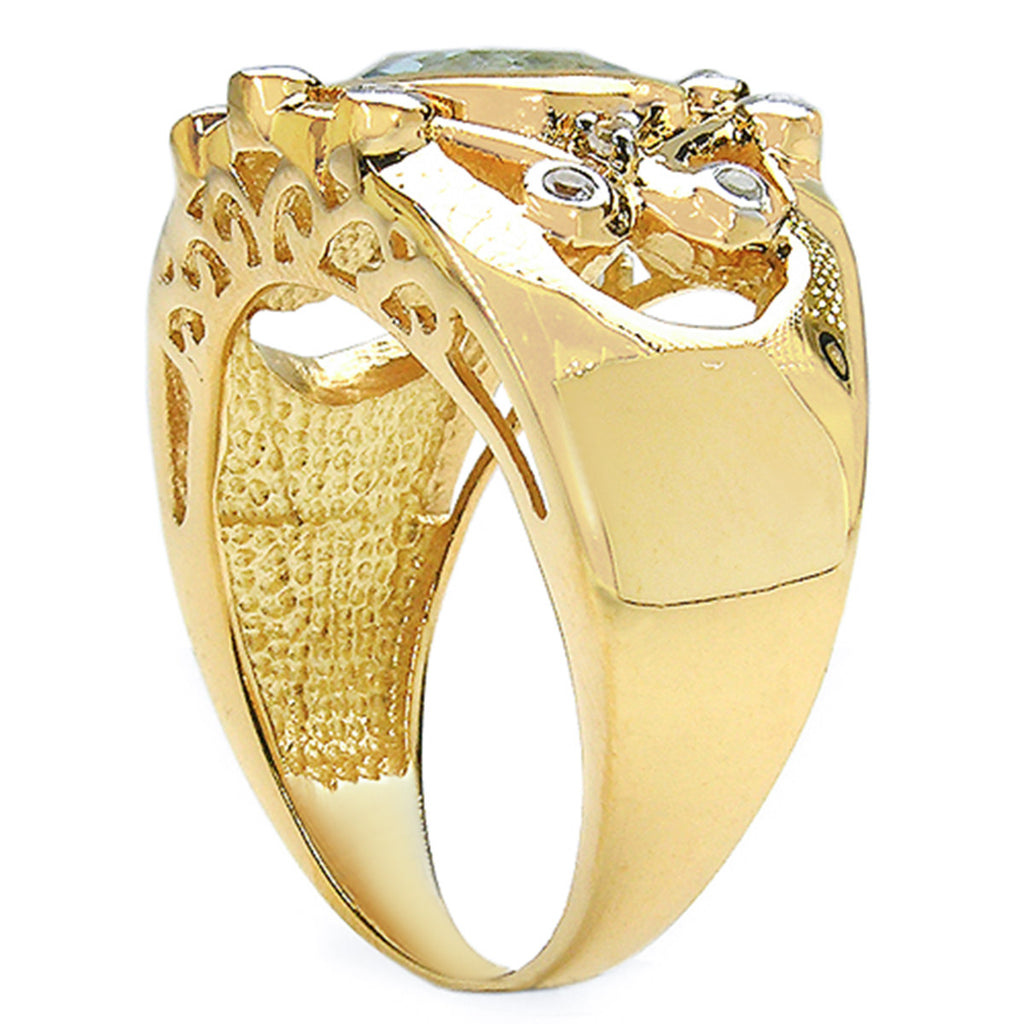 Multicolor Topaz Ring 3.4 Carats Gold Plated Silver
