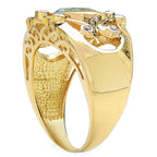Multicolor Topaz Ring 3.4 Carats Gold Plated Silver