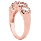 Morganite Ring With White Topaz 1.54 Carats Gold Plated Silver