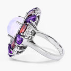 Natural Mixed Gemstones Ring 11.2 Carats Sterling Silver