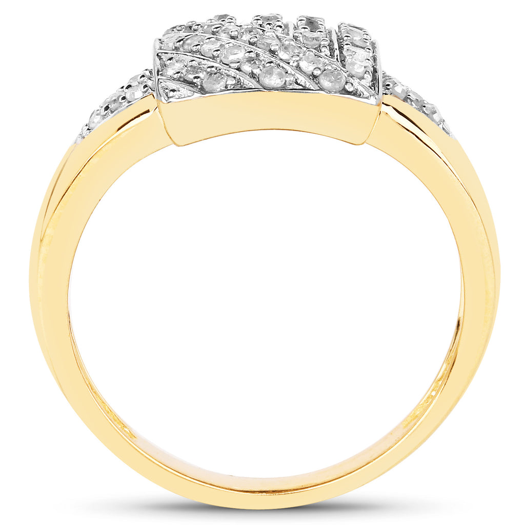 Diamond Ring 0.22 Carats Gold Plated Silver