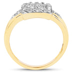 Diamond Ring 0.22 Carats Gold Plated Silver