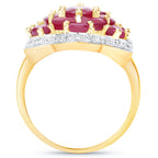 Ruby Ring 3.94 Carats Gold Plated Silver