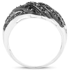 Black Diamond Ring 0.32 Carats Sterling Silver