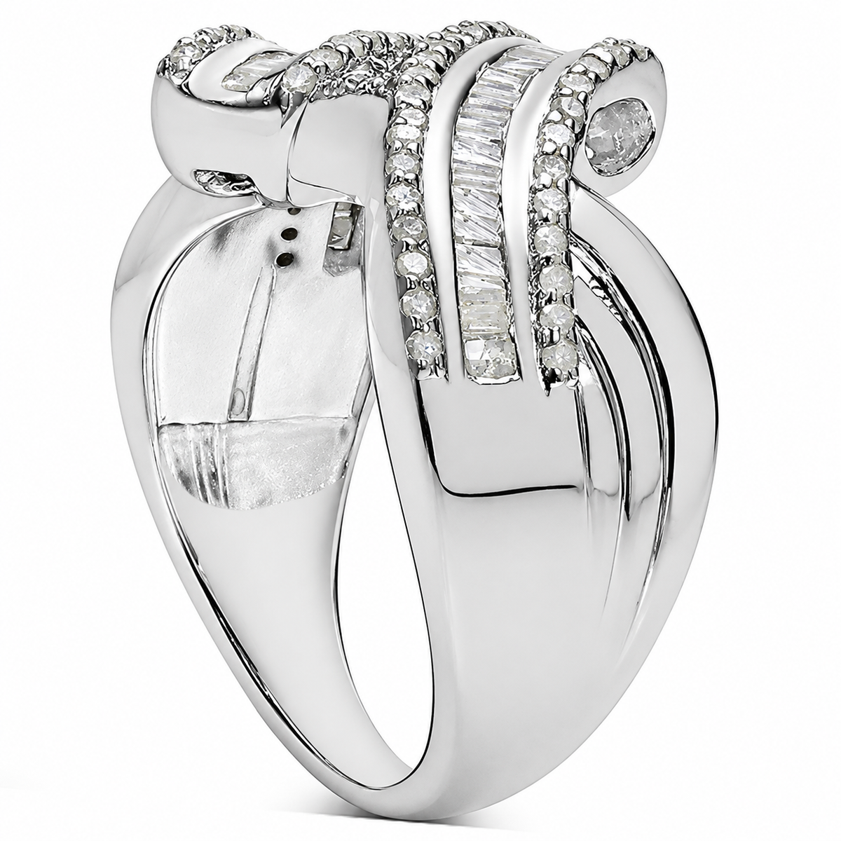 Diamond Ring 0.56 Carats Sterling Silver