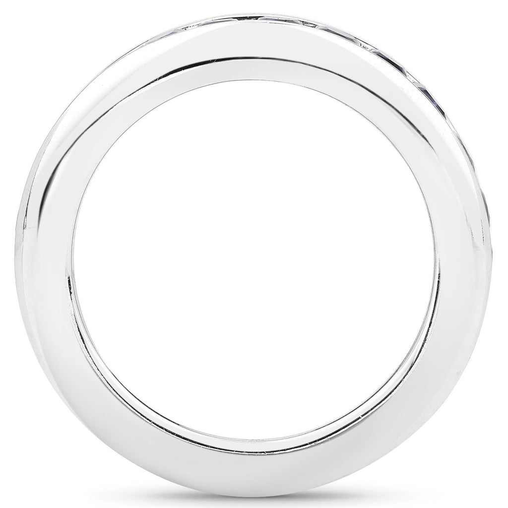 Blue Sapphire Ring 3.1 Carats Sterling Silver