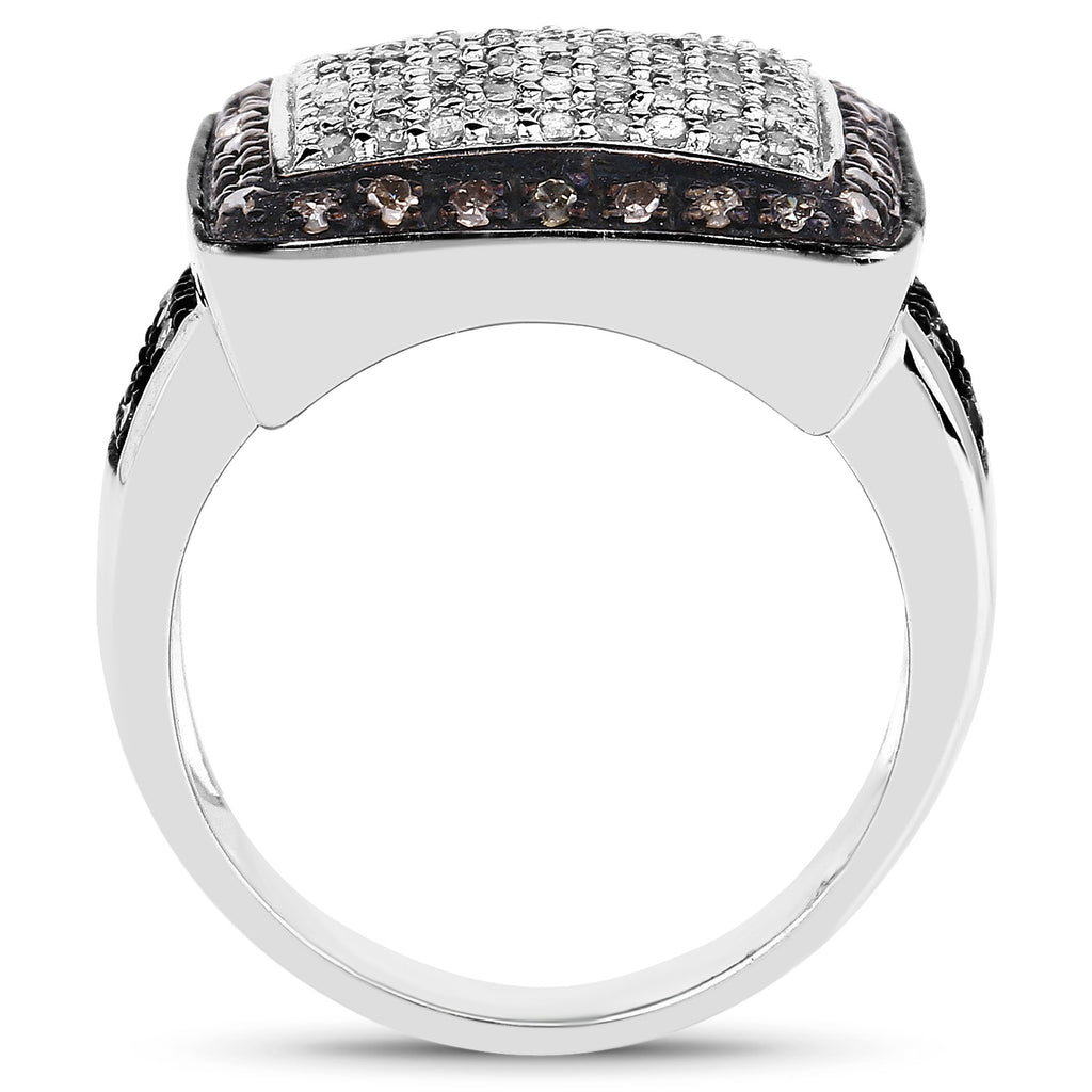 Diamond Ring 0.58 Carats Sterling Silver