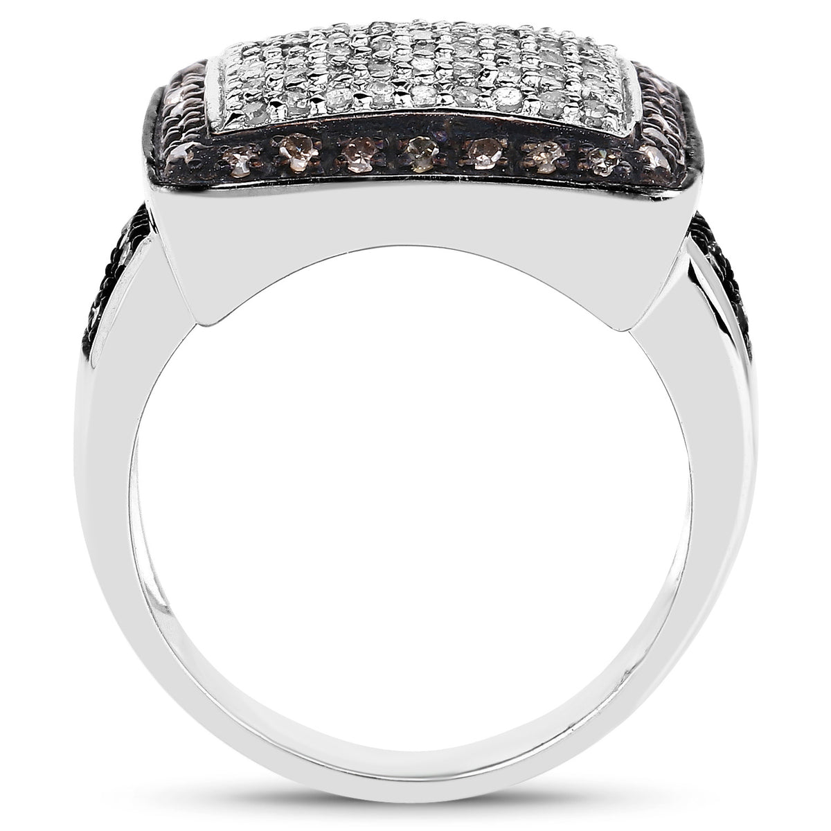 Diamond Ring 0.58 Carats Sterling Silver