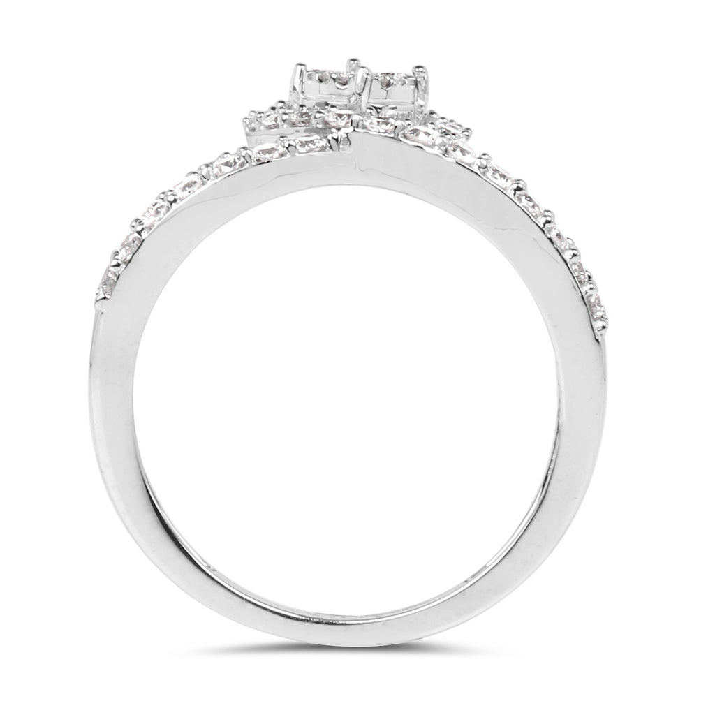 Diamond Heart Ring 0.46 Carats 14K White Gold