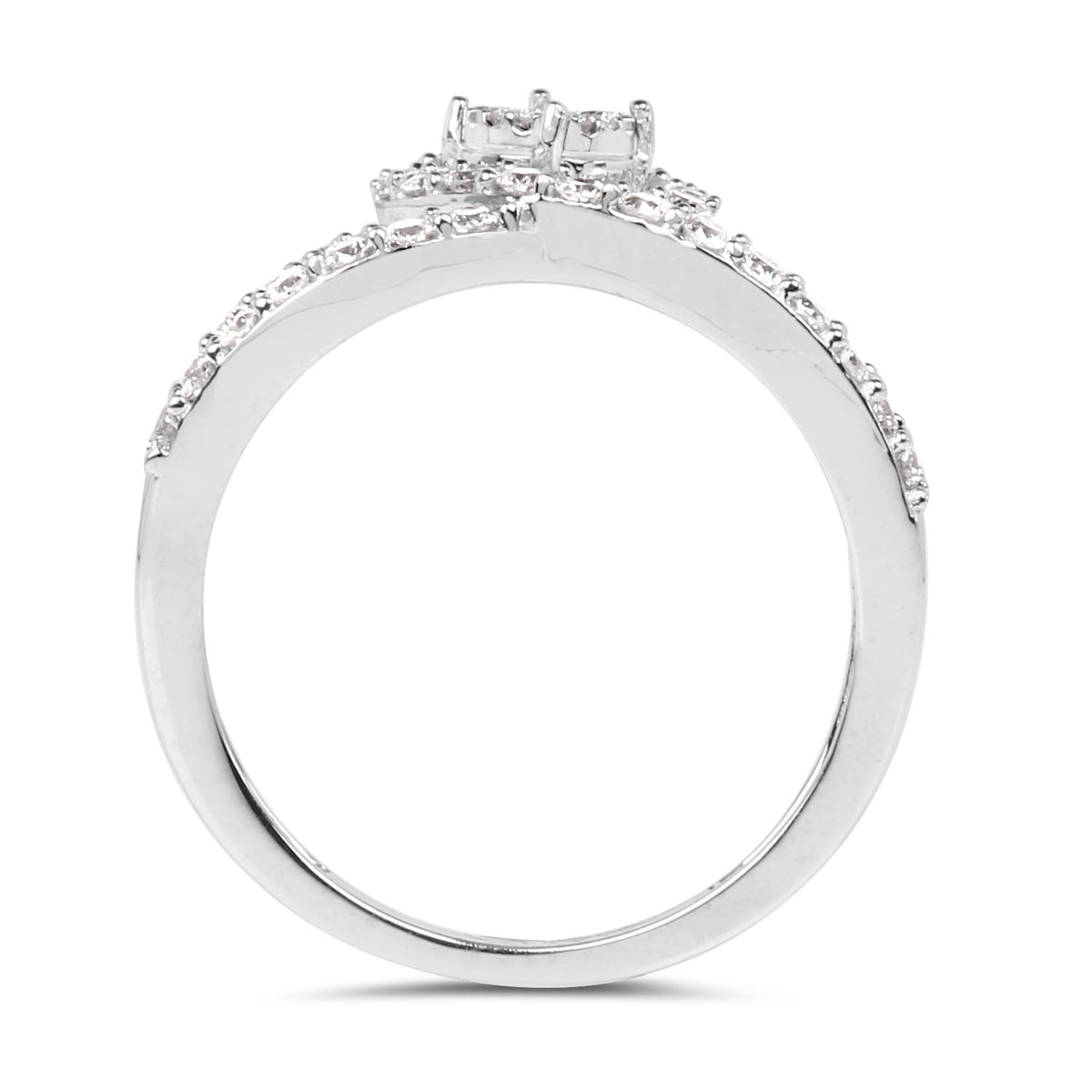 Diamond Heart Ring 0.46 Carats 14K White Gold