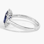 Blue Sapphire Ring With Diamonds 2.38 Carats 18K White Gold