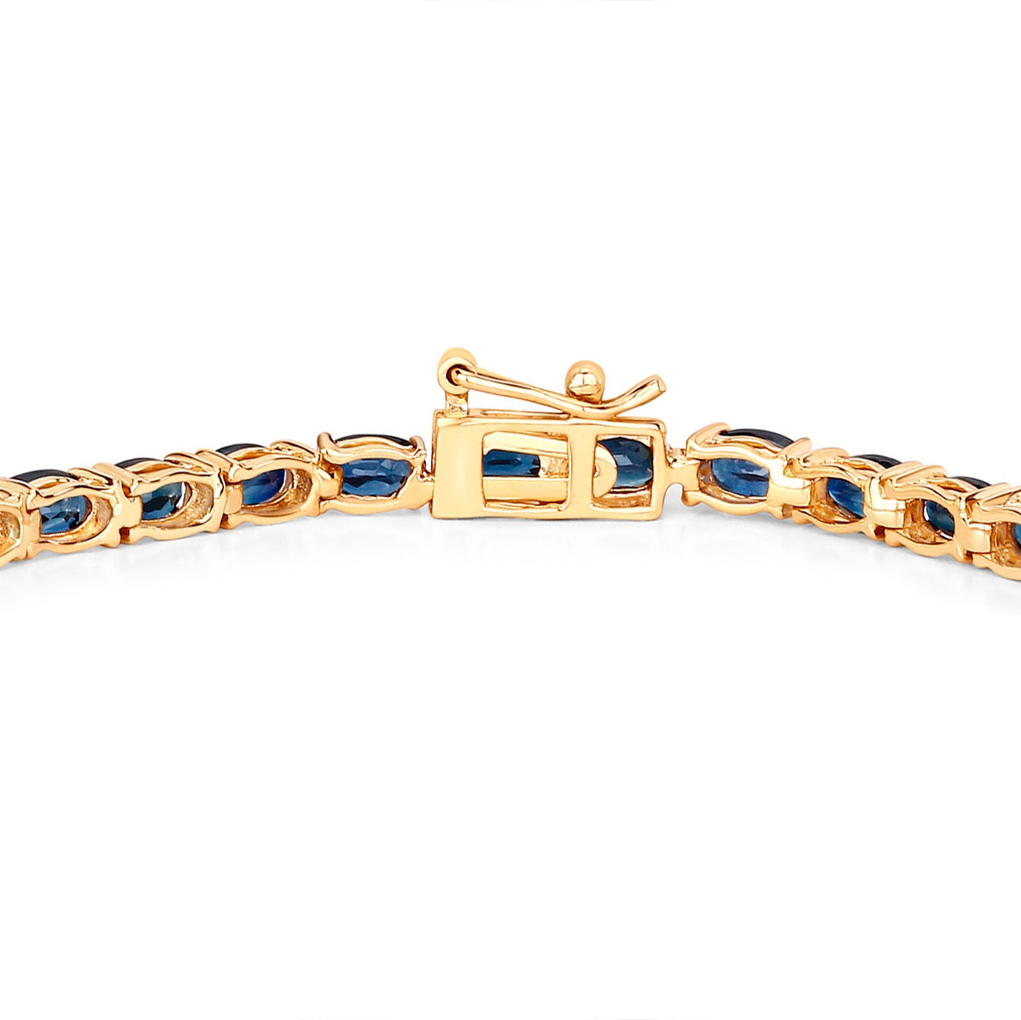 Blue Sapphire Tennis Bracelet 7.50 Carats 14K Yellow Gold