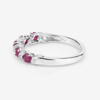 Ruby Ring With White Topaz 0.66 Carats Sterling Silver