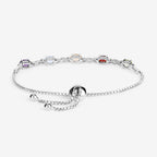Natural Mixed Gemstones Bracelet 2.18 Carats Sterling Silver