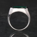 Malachite Ring With Diamonds 2.56 Carats Sterling Silver