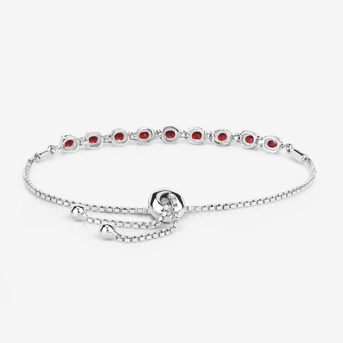 Garnet Bracelet 1.78 Carats Sterling Silver