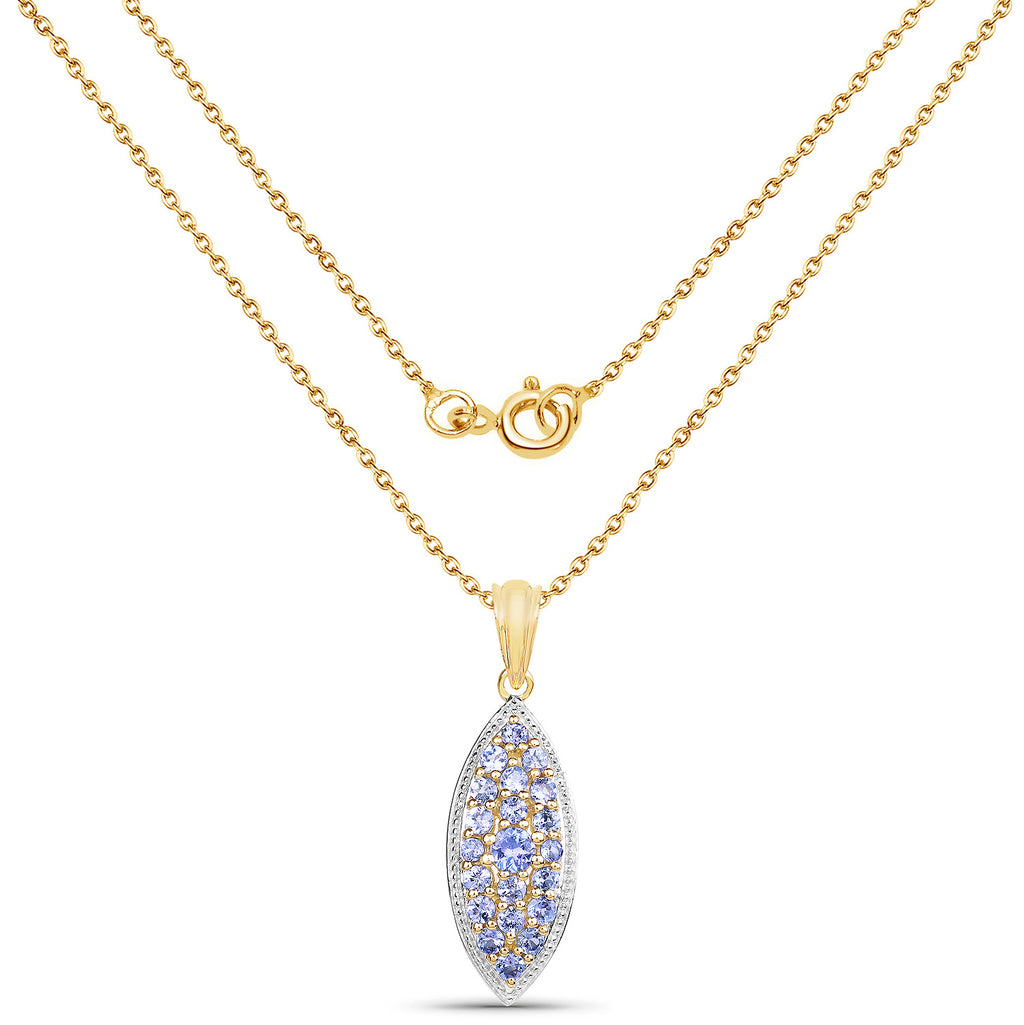 Tanzanite Pendant 1.52 Carats Gold Plated Silver