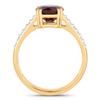 Ruby Ring With Diamonds 2.18 Carats 14K Yellow Gold
