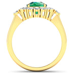 Zambian Emerald Ring With Diamonds 2.36 Carats 14K Yellow Gold