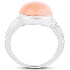 Peach Moonstone Ring 5.98 Carats Sterling Silver
