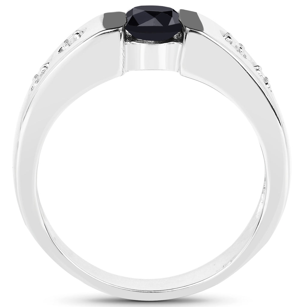 Multicolor Diamond Ring 0.52 Carats Sterling Silver