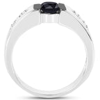 Multicolor Diamond Ring 0.52 Carats Sterling Silver
