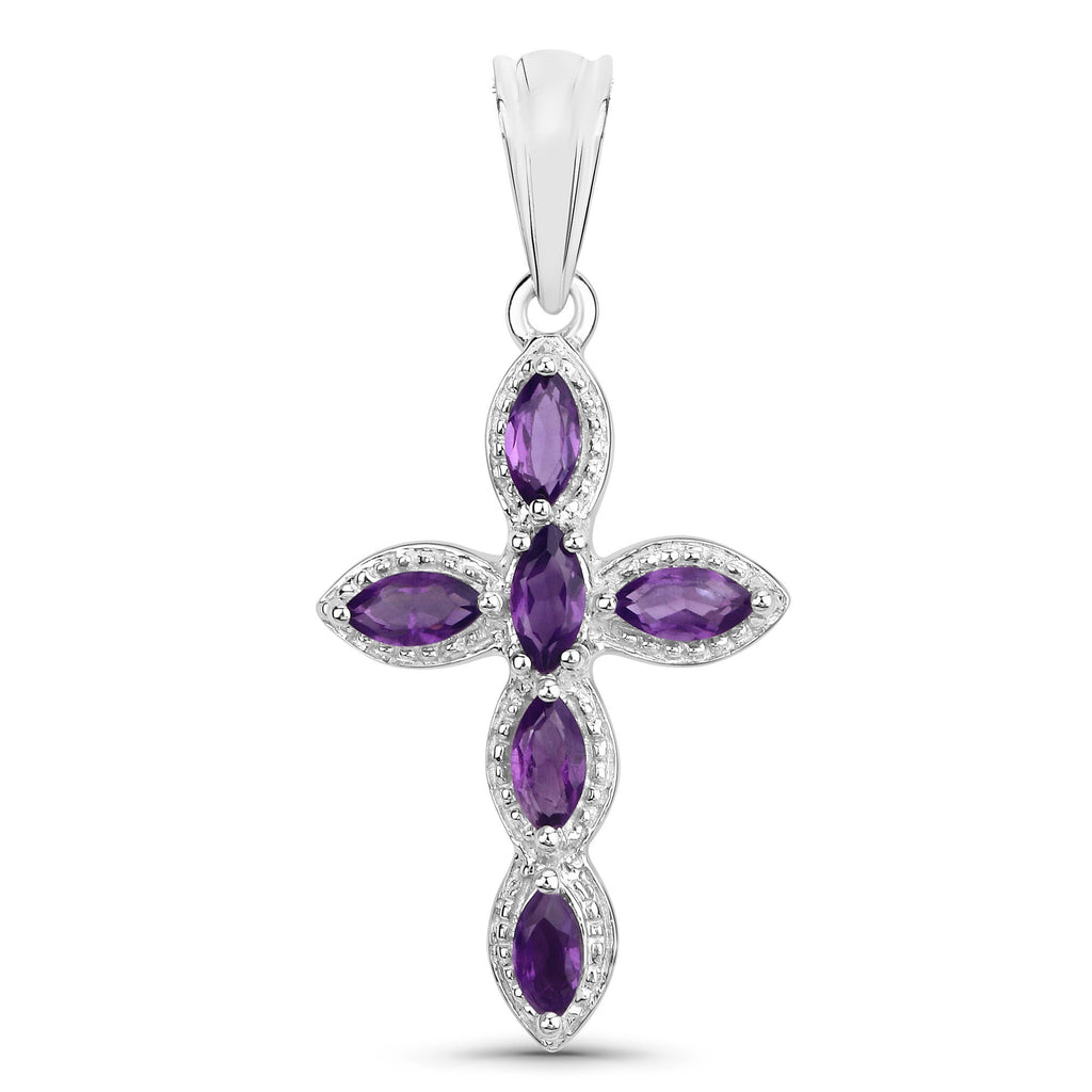 Amethyst Pendant 0.88 Carats Sterling Silver