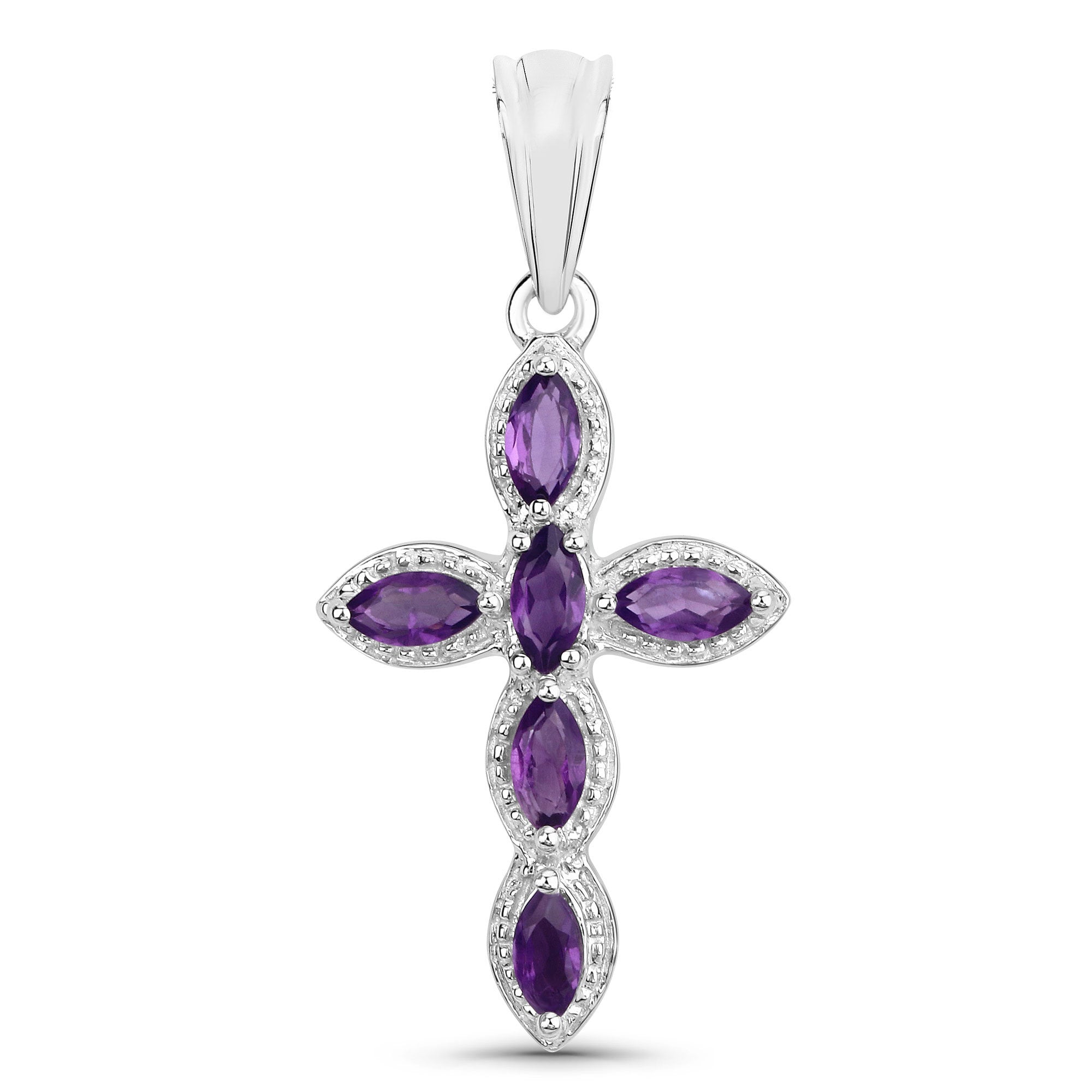 Amethyst Pendant 0.88 Carats Sterling Silver