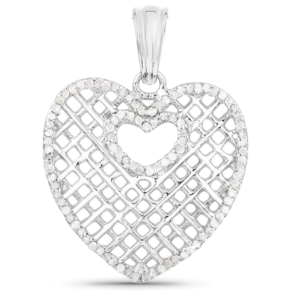 Diamond Pendant 0.5 Carats Sterling Silver