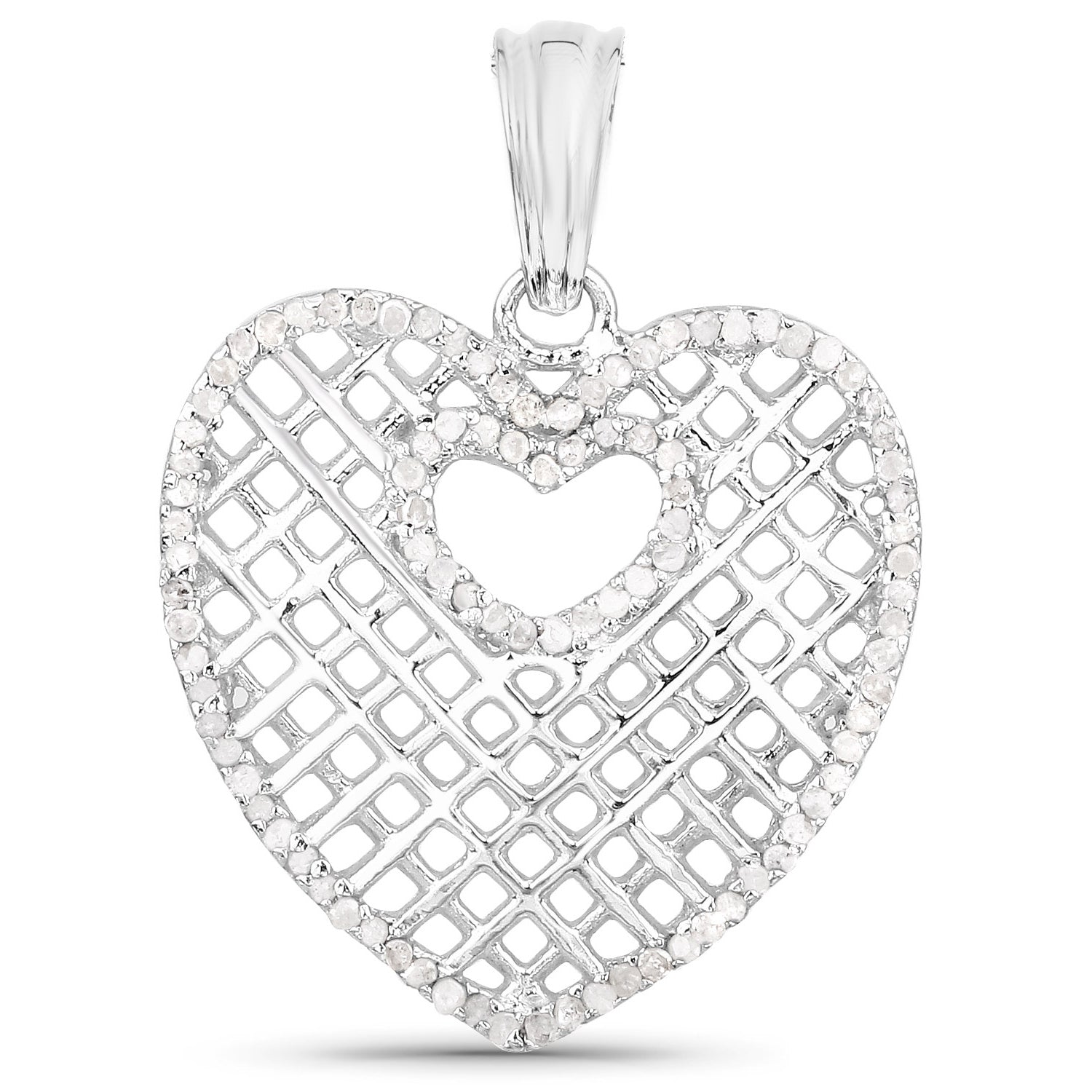 Diamond Pendant 0.5 Carats Sterling Silver