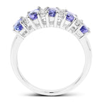 Tanzanite Ring With White Topaz 1.46 Carats Sterling Silver